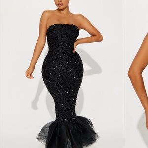 Fashion Nova Black Strapless Dress